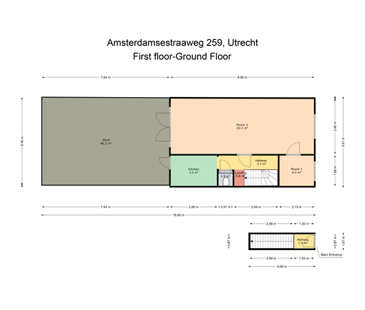 Floorplan - Amsterdamsestraatweg 259BS, 3551 CE Utrecht